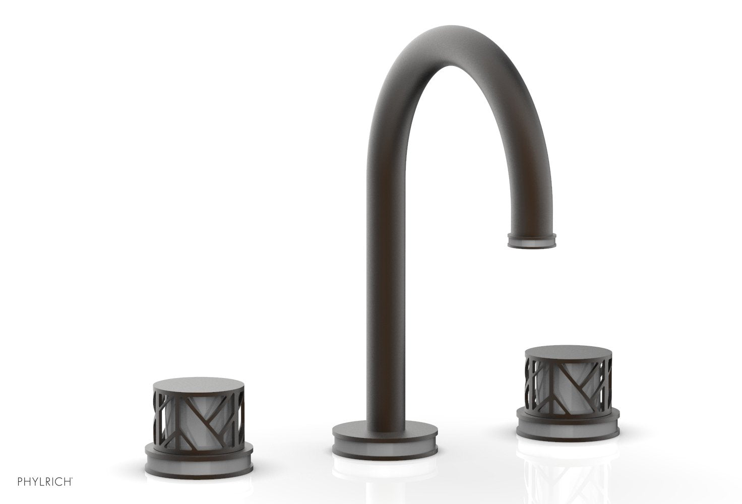 Phylrich JOLIE Widespread Faucet - Round Handles with "Grey" Accents