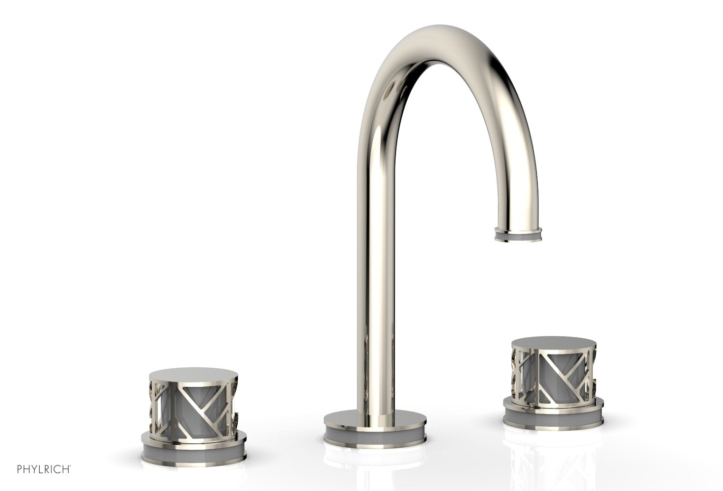 Phylrich JOLIE Widespread Faucet - Round Handles with "Grey" Accents