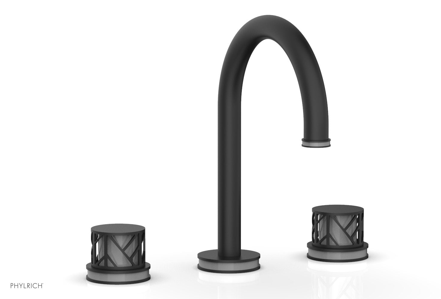 Phylrich JOLIE Widespread Faucet - Round Handles with "Grey" Accents