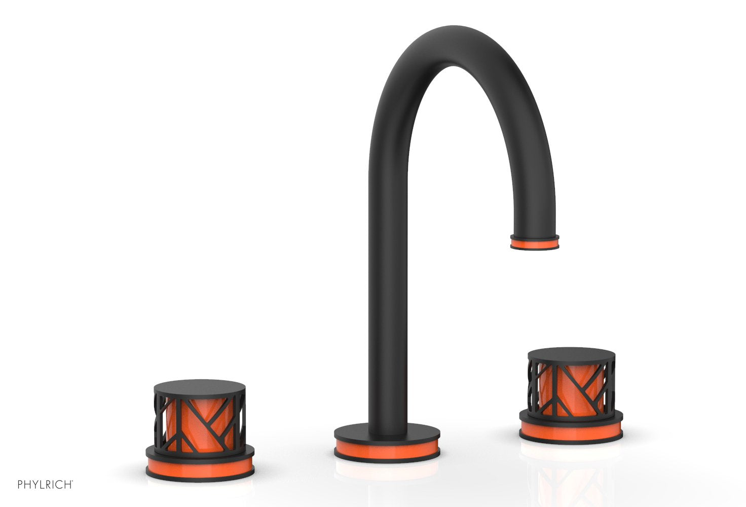 Phylrich JOLIE Widespread Faucet - Round Handles with "Orange" Accents