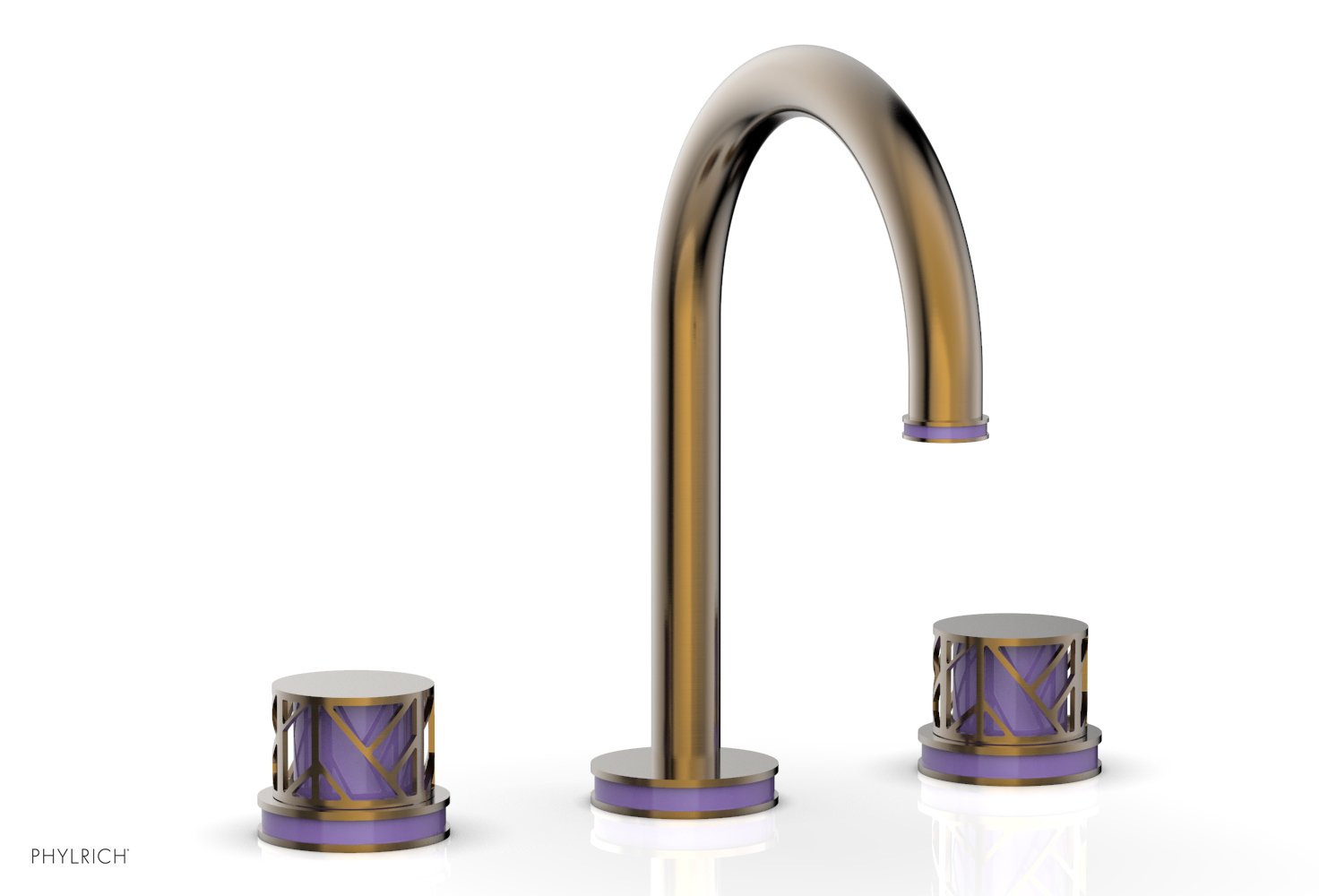 Phylrich JOLIE Widespread Faucet - Round Handles with "Purple" Accents