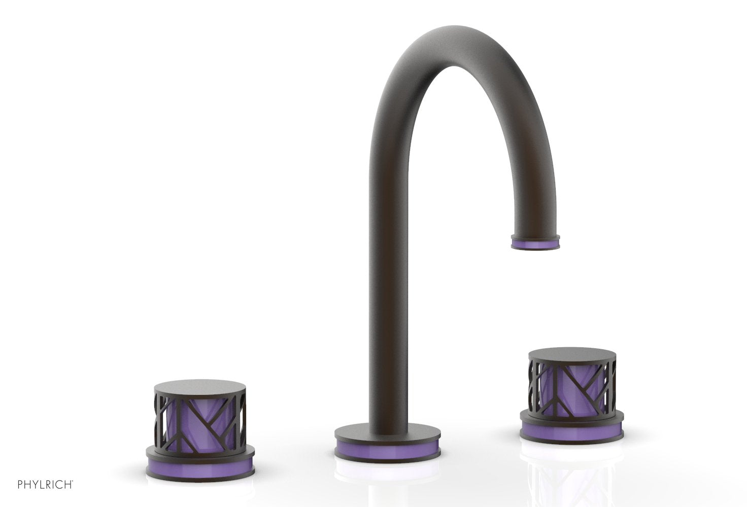 Phylrich JOLIE Widespread Faucet - Round Handles with "Purple" Accents