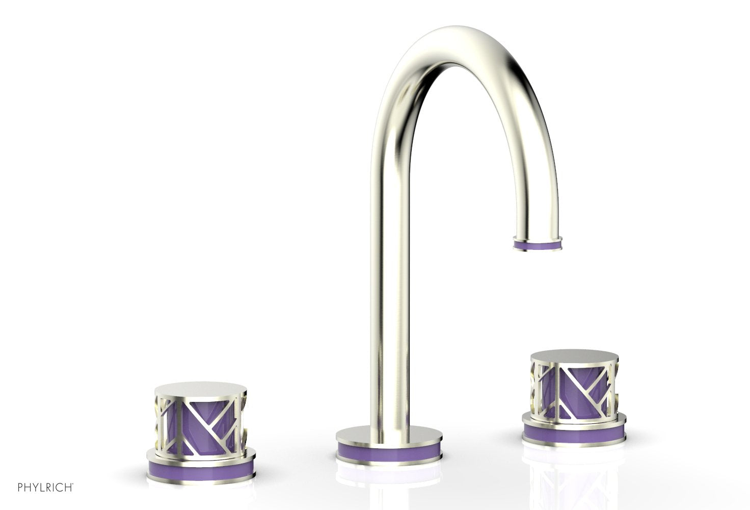 Phylrich JOLIE Widespread Faucet - Round Handles with "Purple" Accents