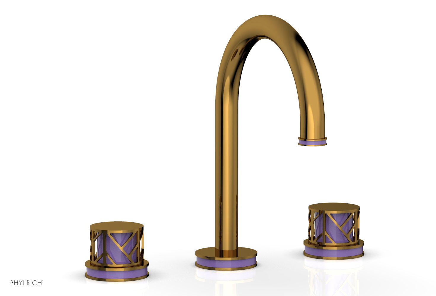 Phylrich JOLIE Widespread Faucet - Round Handles with "Purple" Accents