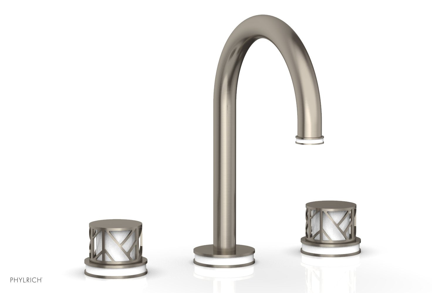 Phylrich JOLIE Widespread Faucet - Round Handles with "White" Accents