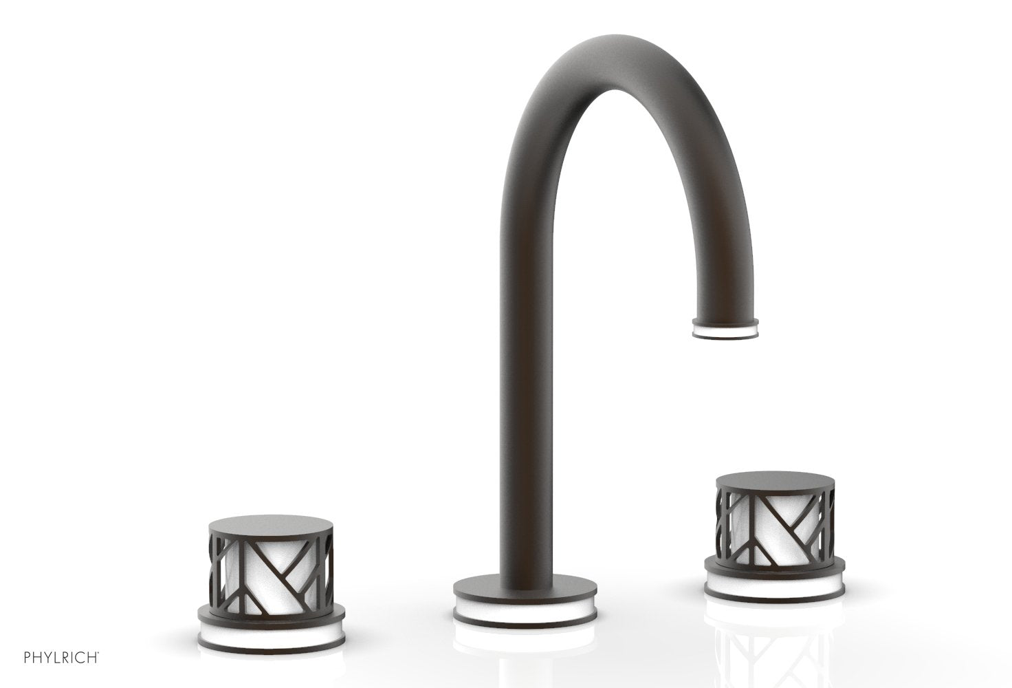 Phylrich JOLIE Widespread Faucet - Round Handles with "White" Accents