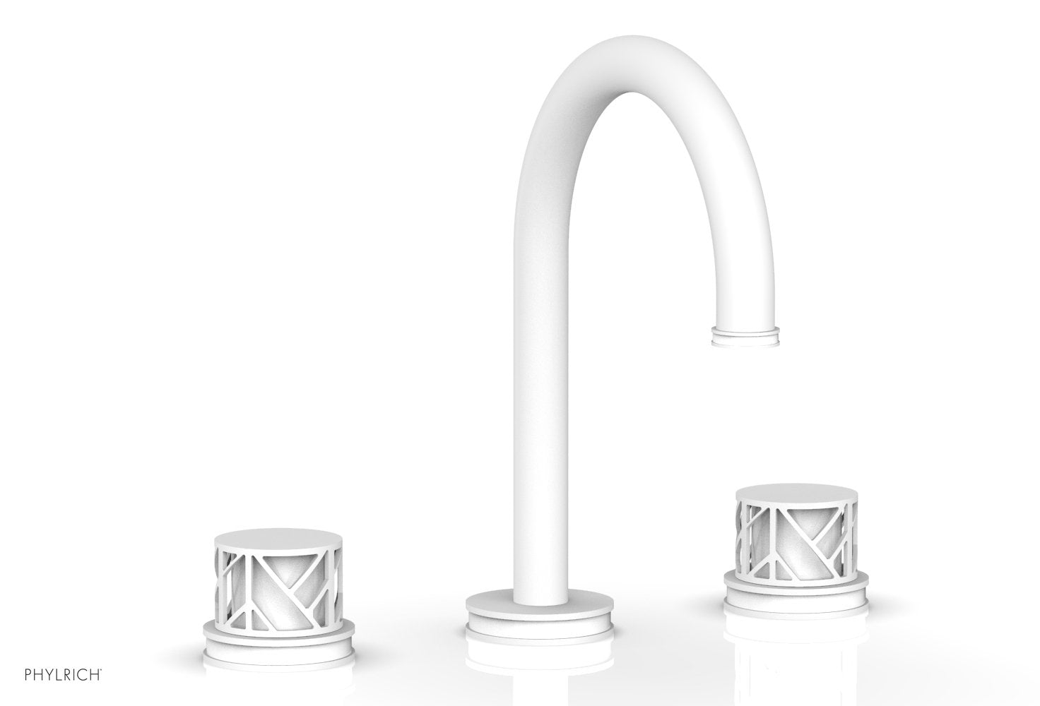 Phylrich JOLIE Widespread Faucet - Round Handles with "White" Accents