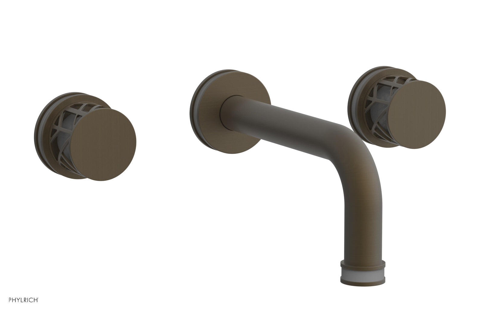 Phylrich JOLIE Wall Lavatory Set - Round Handles with "Grey" Accents