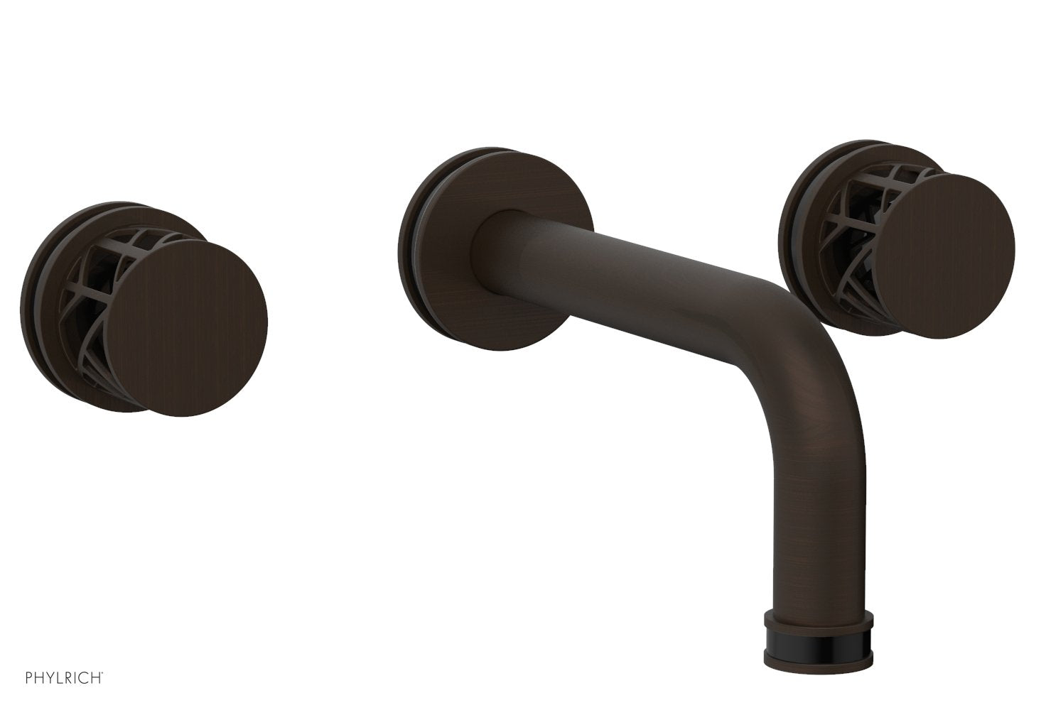 Phylrich JOLIE Wall Lavatory Set - Round Handles with "Black" Accents