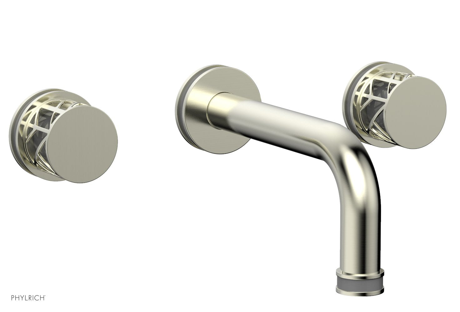 Phylrich JOLIE Wall Lavatory Set - Round Handles with "Grey" Accents