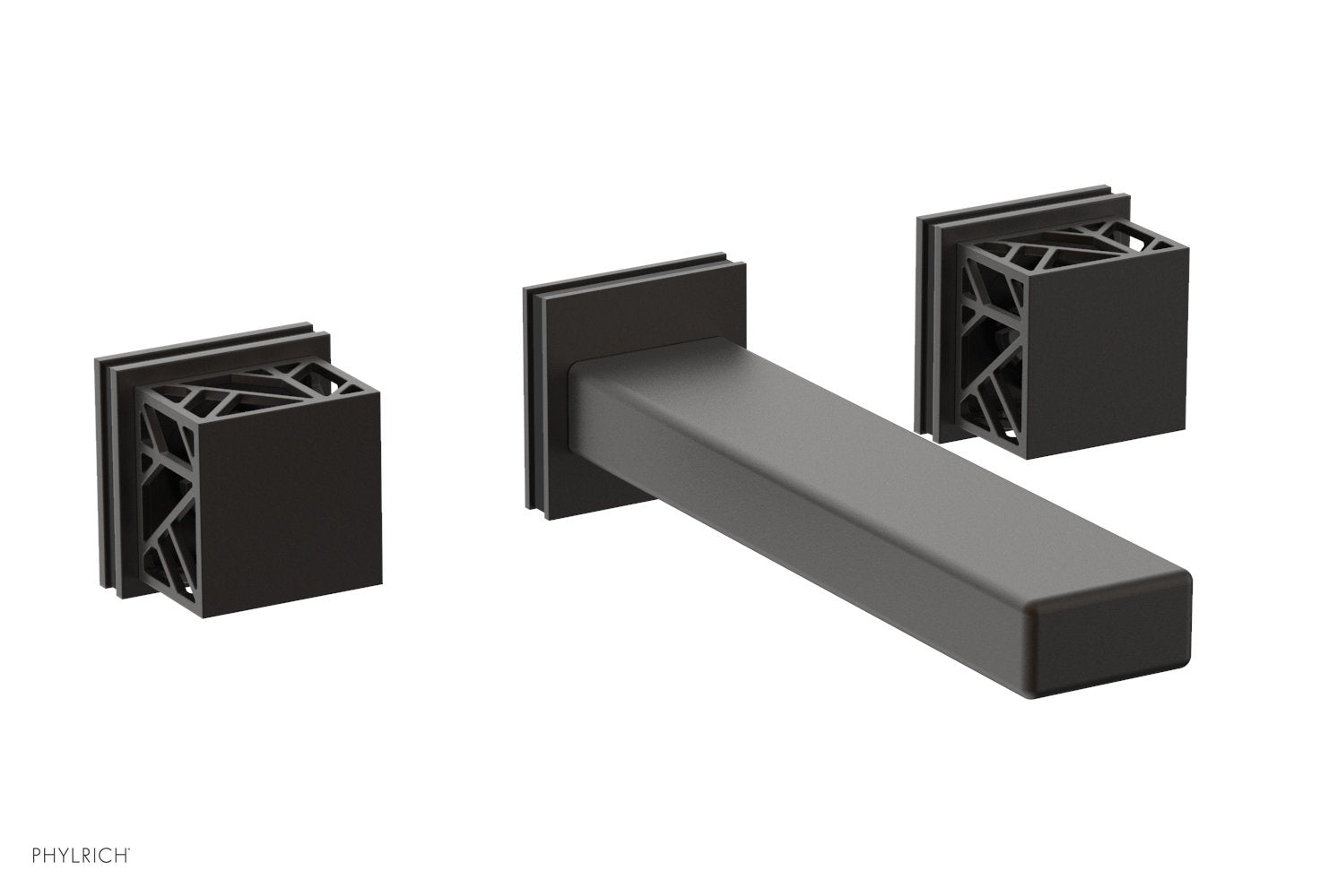 Phylrich JOLIE Wall Lavatory Set - Square Handles with "Black" Accents