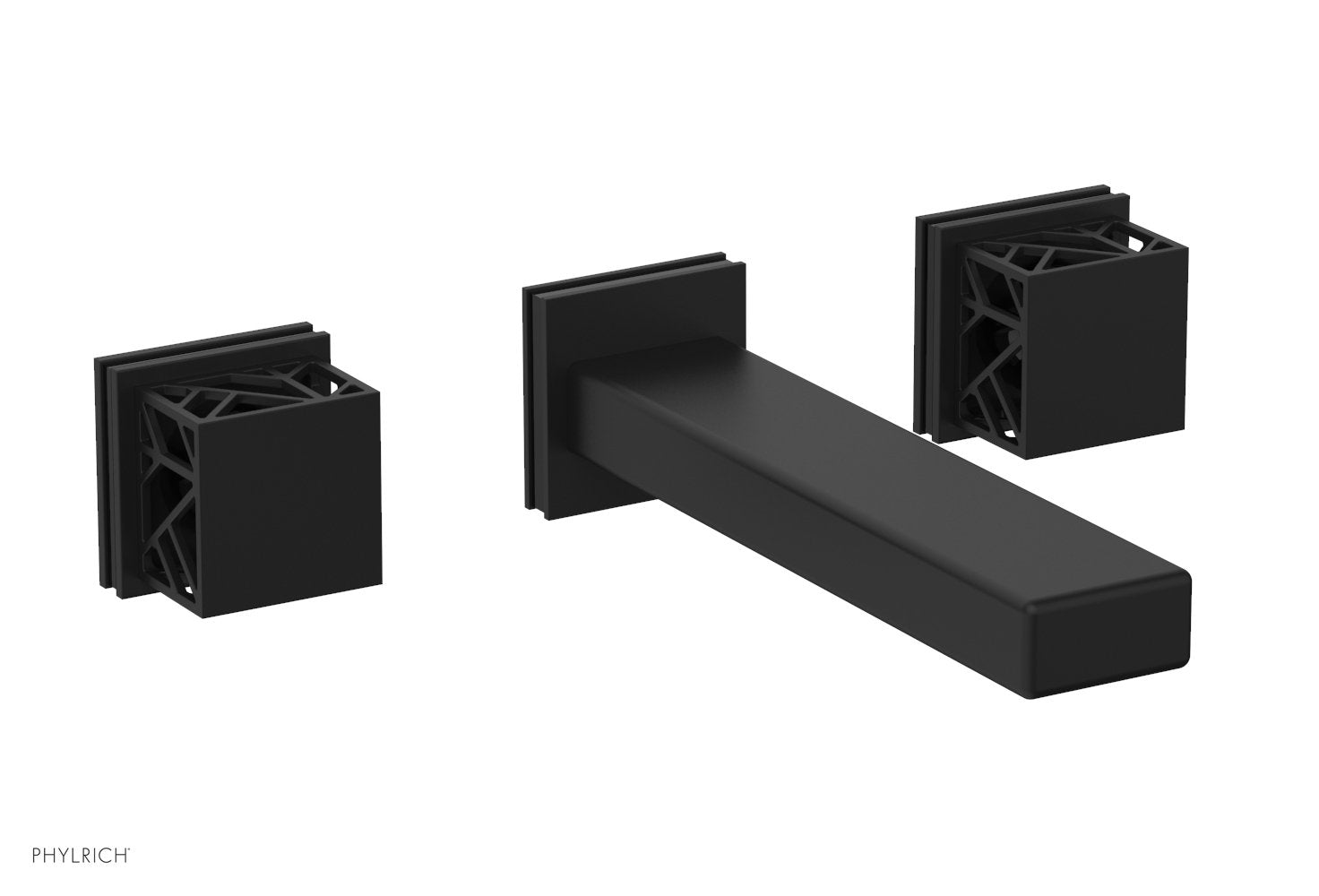 Phylrich JOLIE Wall Tub Set - Square Handles with "Black" Accents
