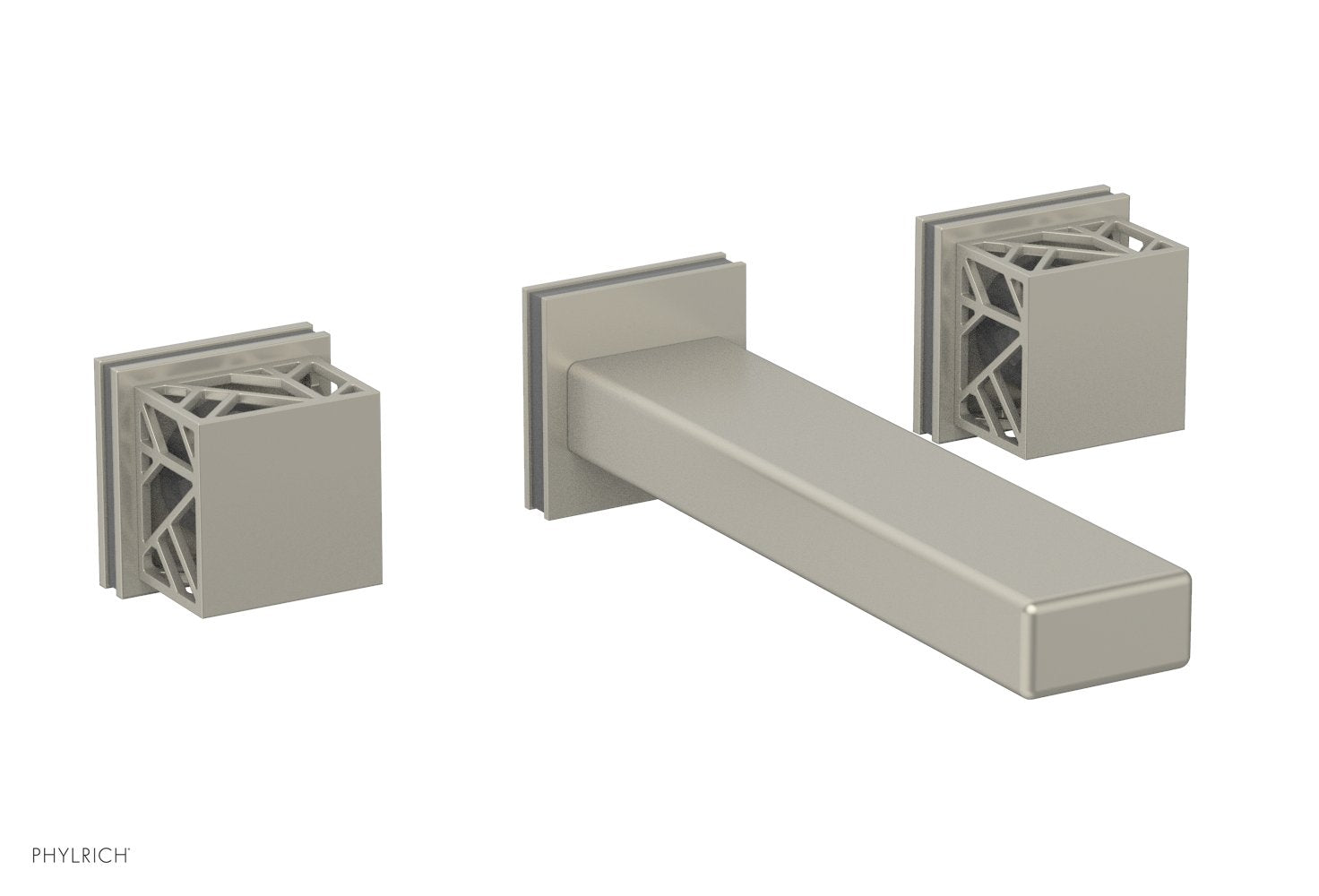 Phylrich JOLIE Wall Lavatory Set - Square Handles with "Grey" Accents