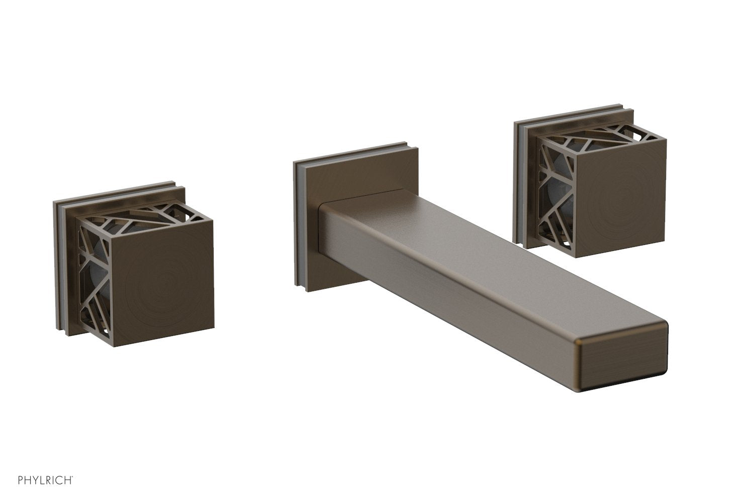 Phylrich JOLIE Wall Lavatory Set - Square Handles with "Grey" Accents