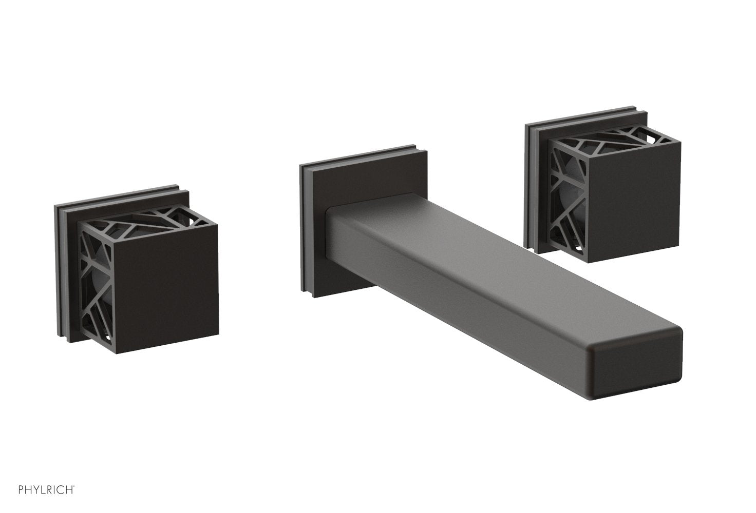 Phylrich JOLIE Wall Tub Set - Square Handles with "Grey" Accents