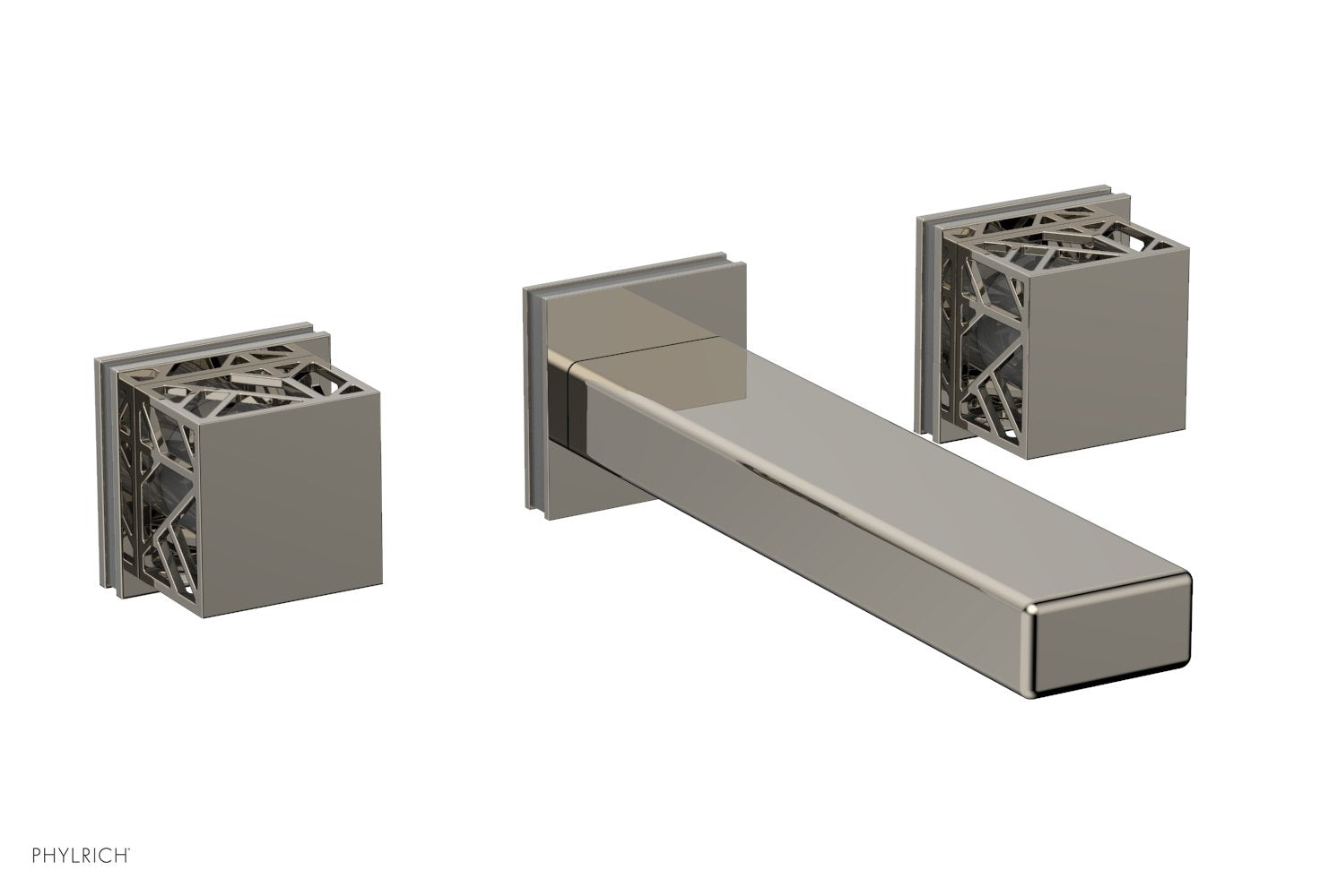 Phylrich JOLIE Wall Lavatory Set - Square Handles with "Grey" Accents