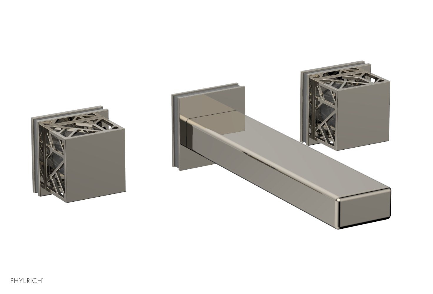 Phylrich JOLIE Wall Tub Set - Square Handles with "Grey" Accents