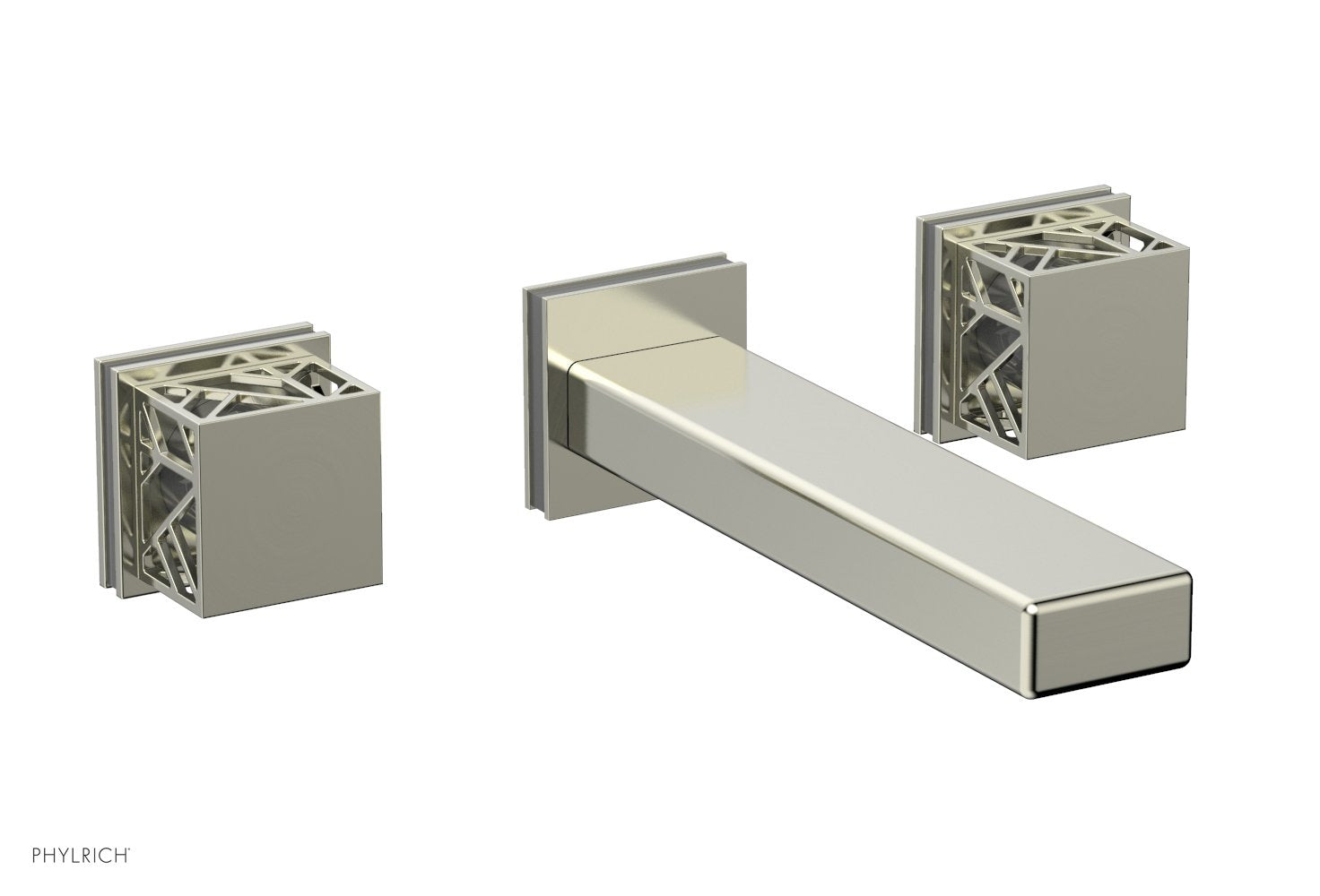 Phylrich JOLIE Wall Lavatory Set - Square Handles with "Grey" Accents