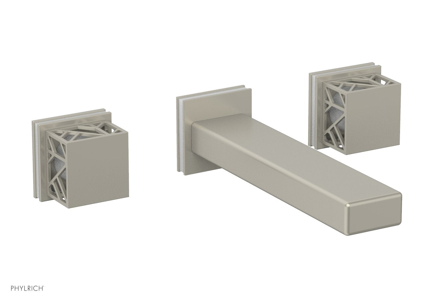 Phylrich JOLIE Wall Lavatory Set - Square Handles with "White" Accents