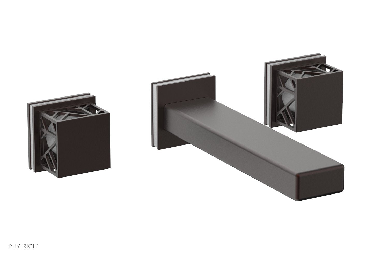Phylrich JOLIE Wall Tub Set - Square Handles with "White" Accents