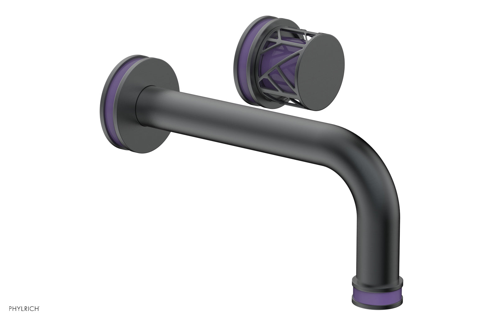 Phylrich JOLIE Single Handle Wall Lavatory Set - Round Handle "Purple" Accents