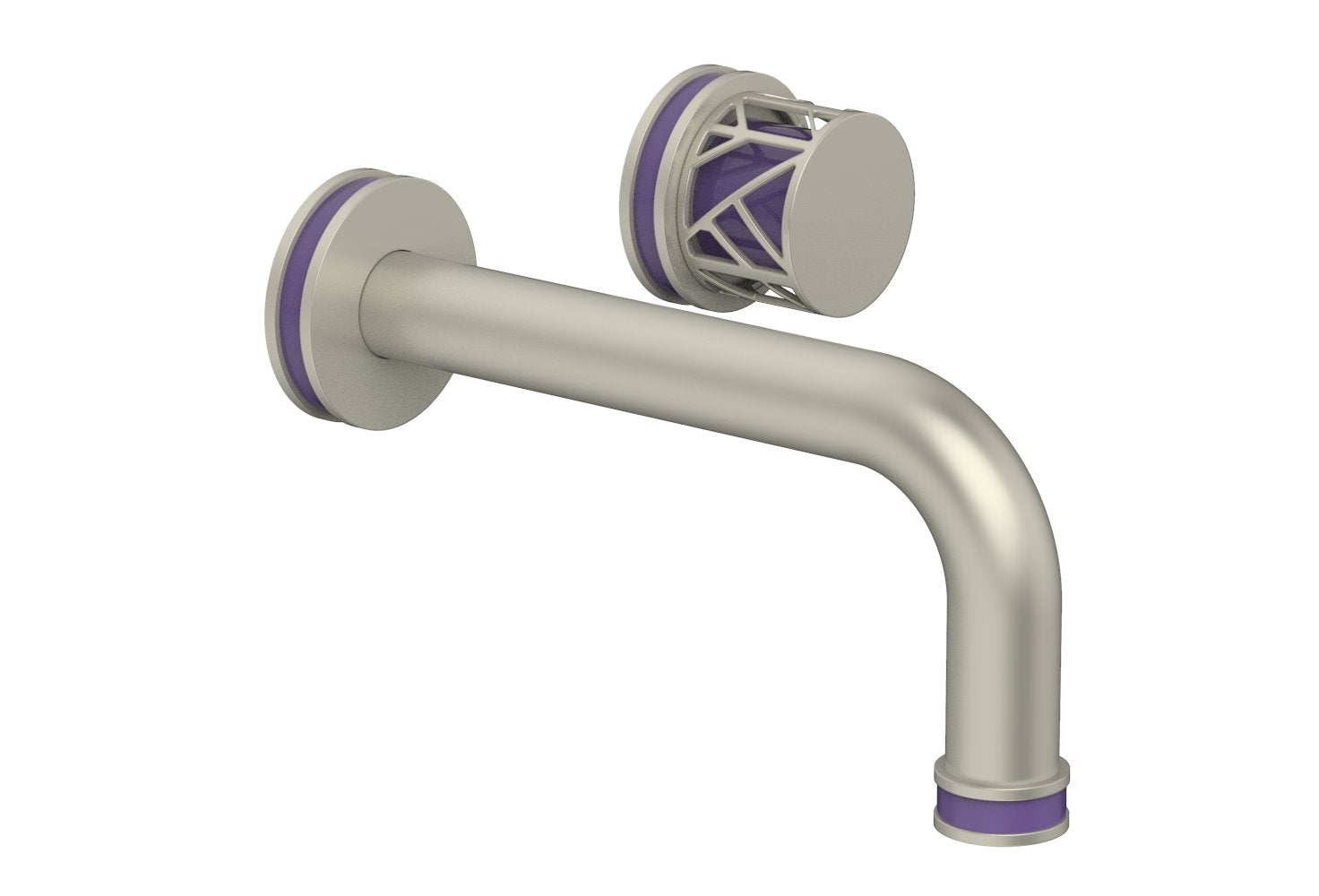 Phylrich JOLIE Single Handle Wall Lavatory Set - Round Handle "Purple" Accents