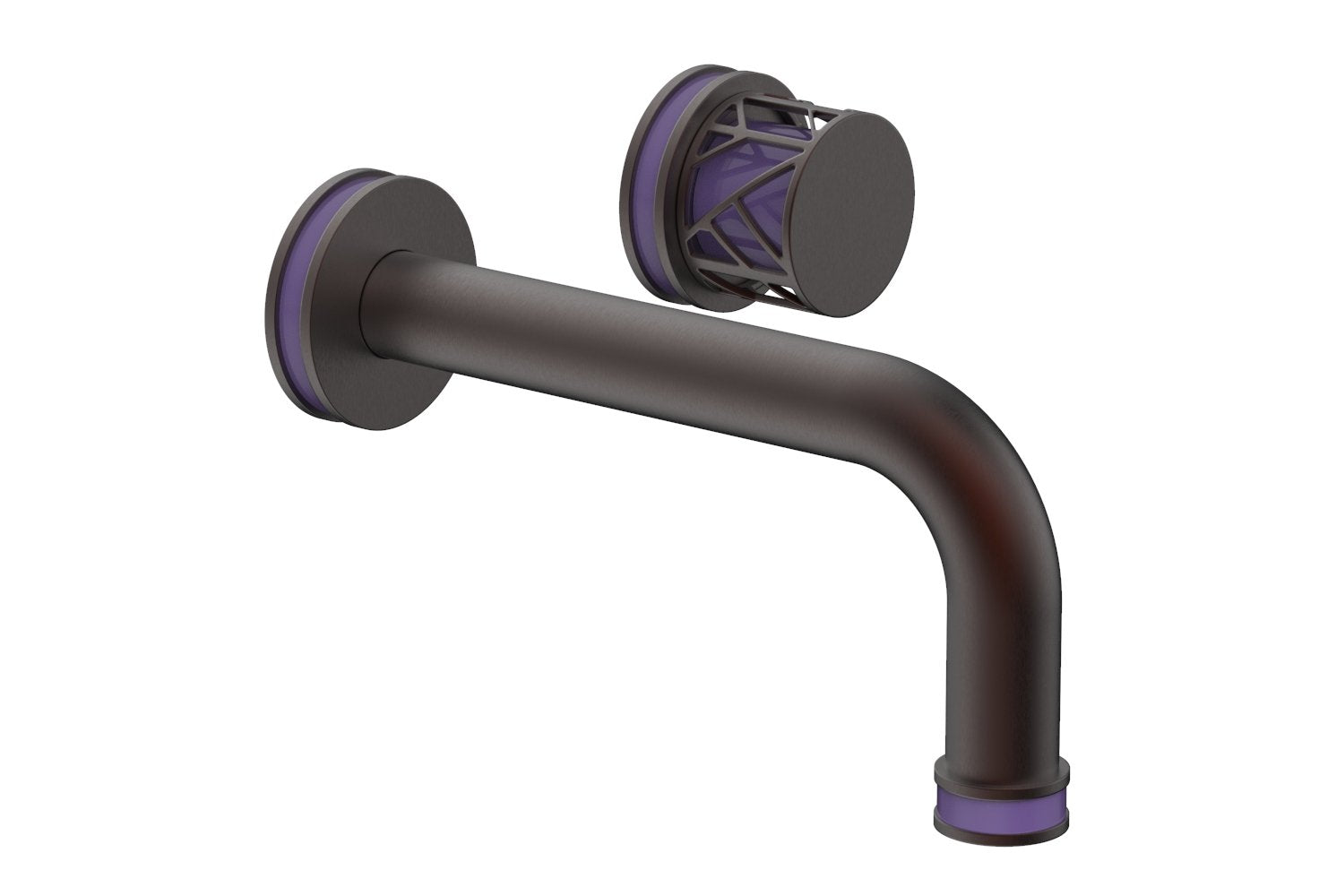 Phylrich JOLIE Single Handle Wall Lavatory Set - Round Handle "Purple" Accents