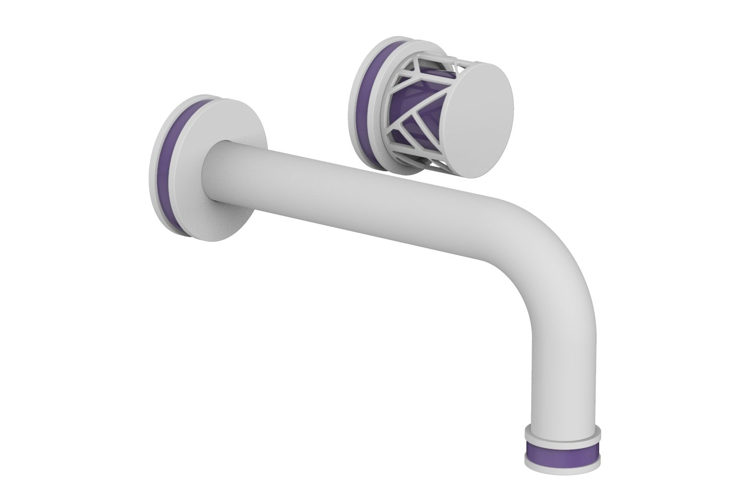 Phylrich JOLIE Single Handle Wall Lavatory Set - Round Handle "Purple" Accents