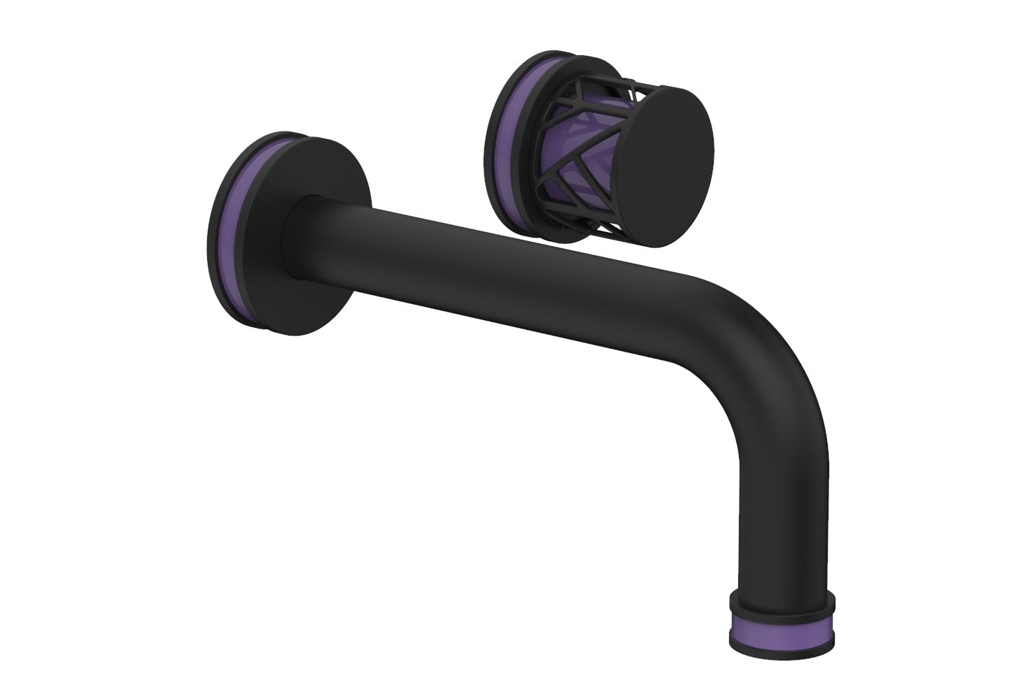 Phylrich JOLIE Single Handle Wall Lavatory Set - Round Handle "Purple" Accents