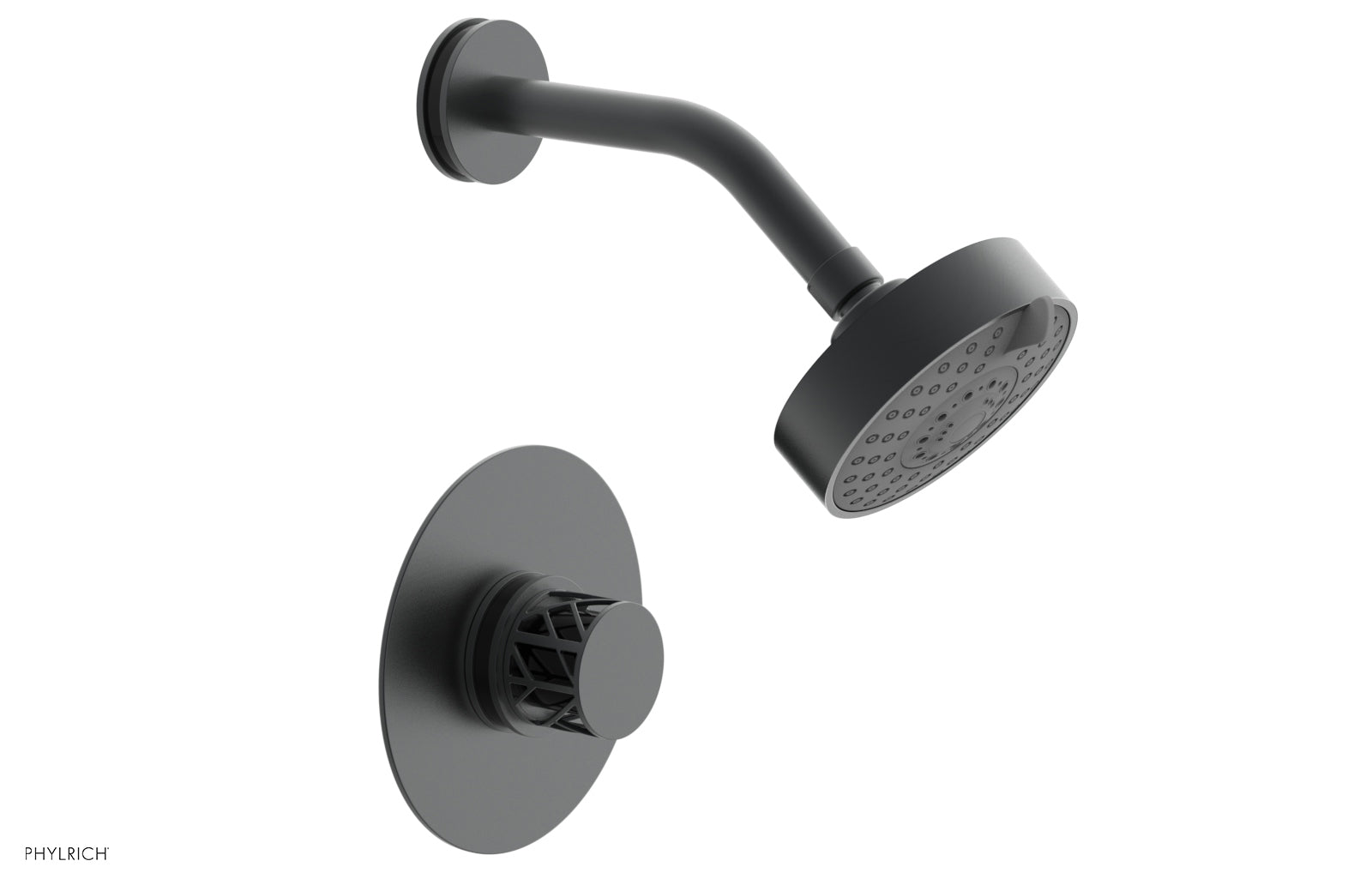 Phylrich JOLIE Pressure Balance Shower Set - Round Handle with "Black" Accents