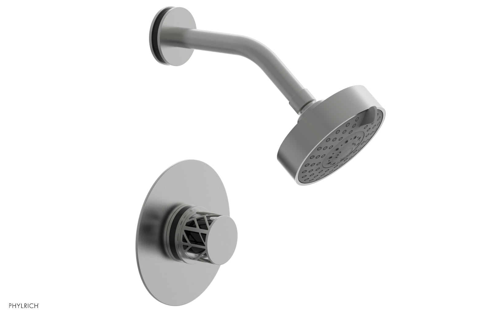 Phylrich JOLIE Pressure Balance Shower Set - Round Handle with "Black" Accents