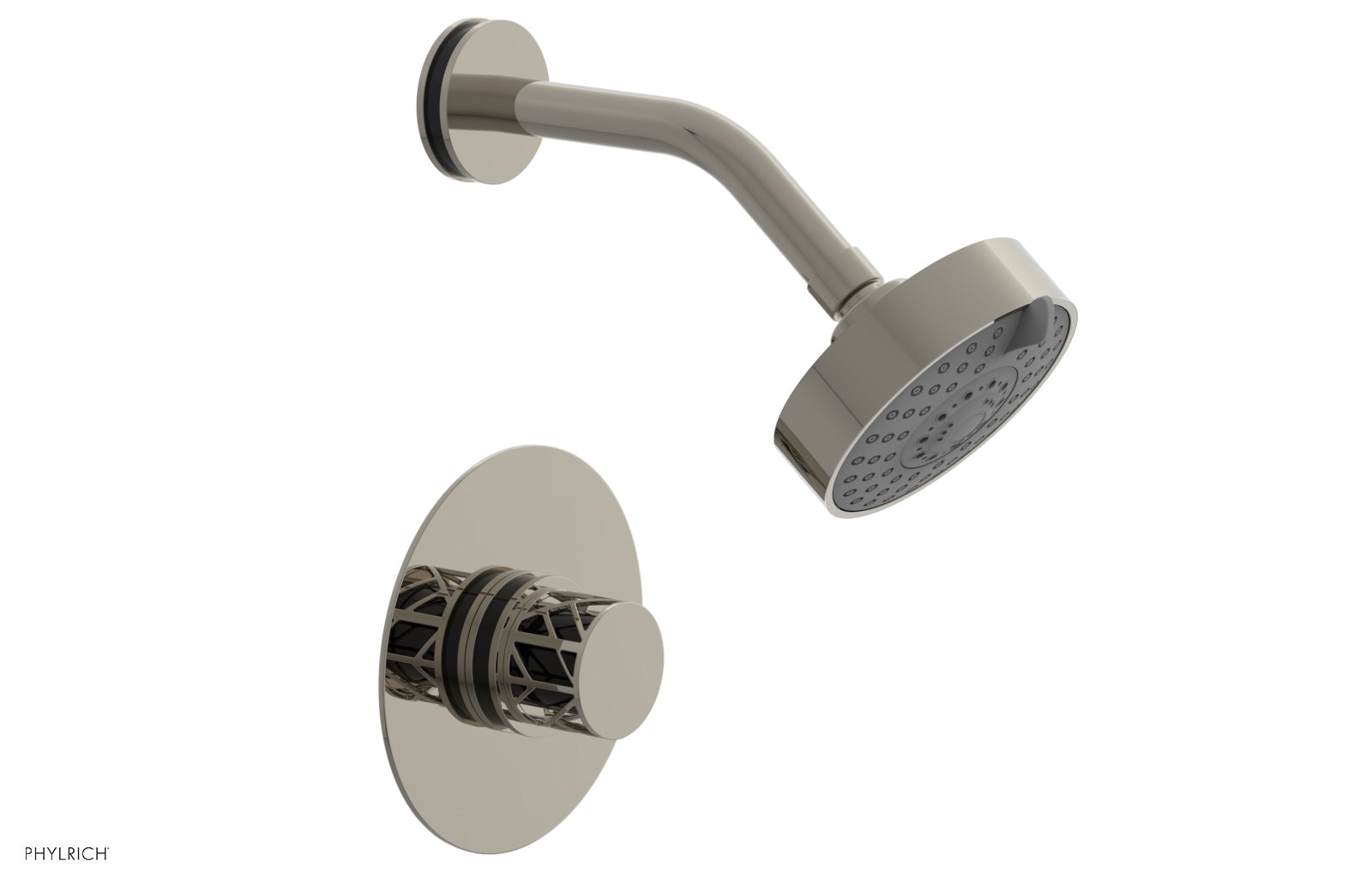 Phylrich JOLIE Pressure Balance Shower Set - Round Handle with "Black" Accents