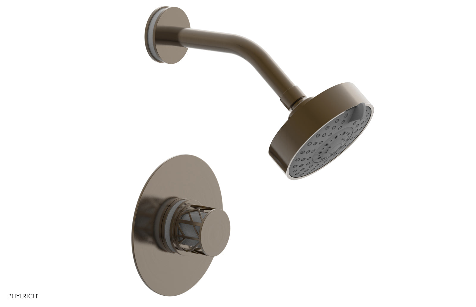 Phylrich JOLIE Pressure Balance Shower Set - Round Handle with "White" Accents