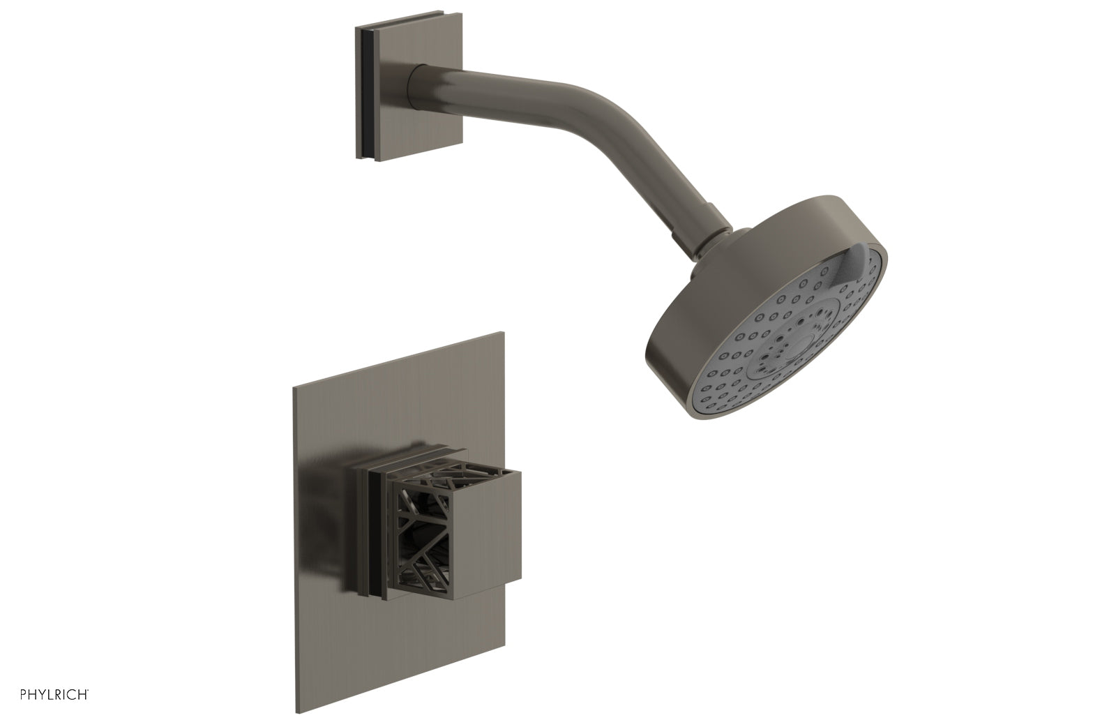 Phylrich JOLIE Pressure Balance Shower Set - Square Handle with "Black" Accents