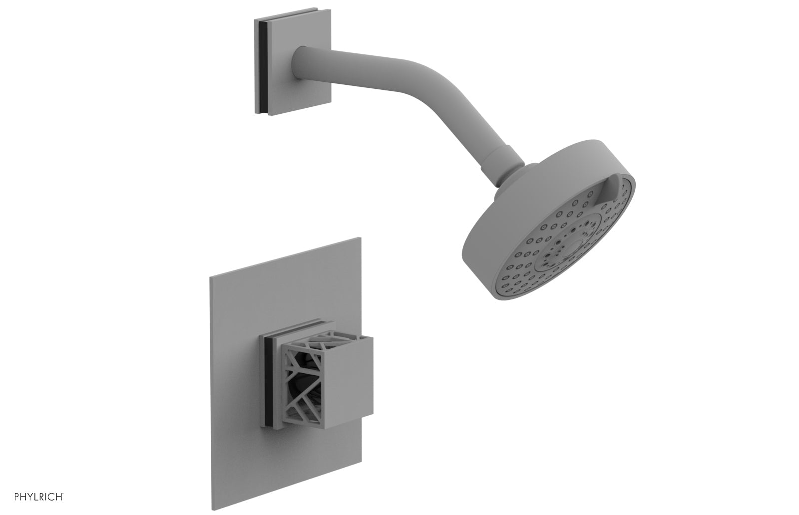 Phylrich JOLIE Pressure Balance Shower Set - Square Handle with "Black" Accents