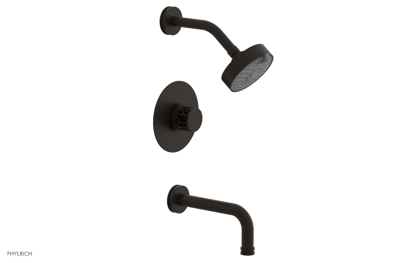 Phylrich JOLIE Pressure Balance Tub and Shower Set - Round Handle wth "Black" Accents