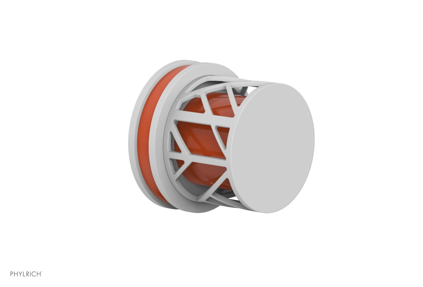 Phylrich JOLIE Volume Control/Diverter Trim - Round Handle with "Orange" Accents