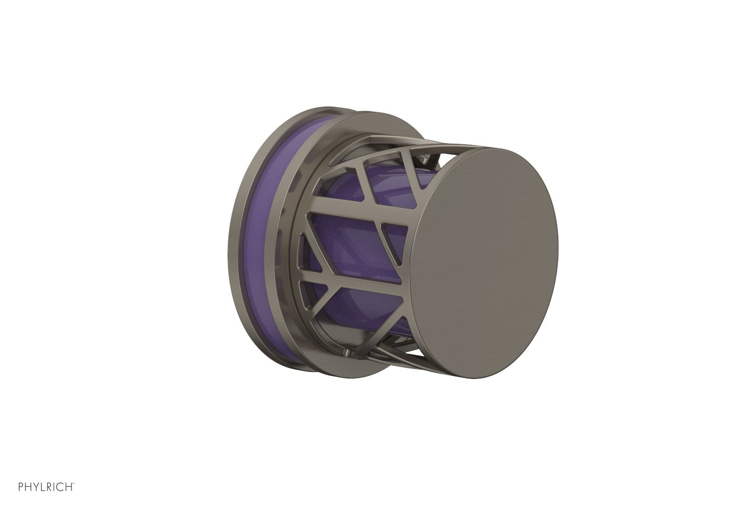 Phylrich JOLIE Volume Control/Diverter Trim - Round Handle with "Purple" Accents