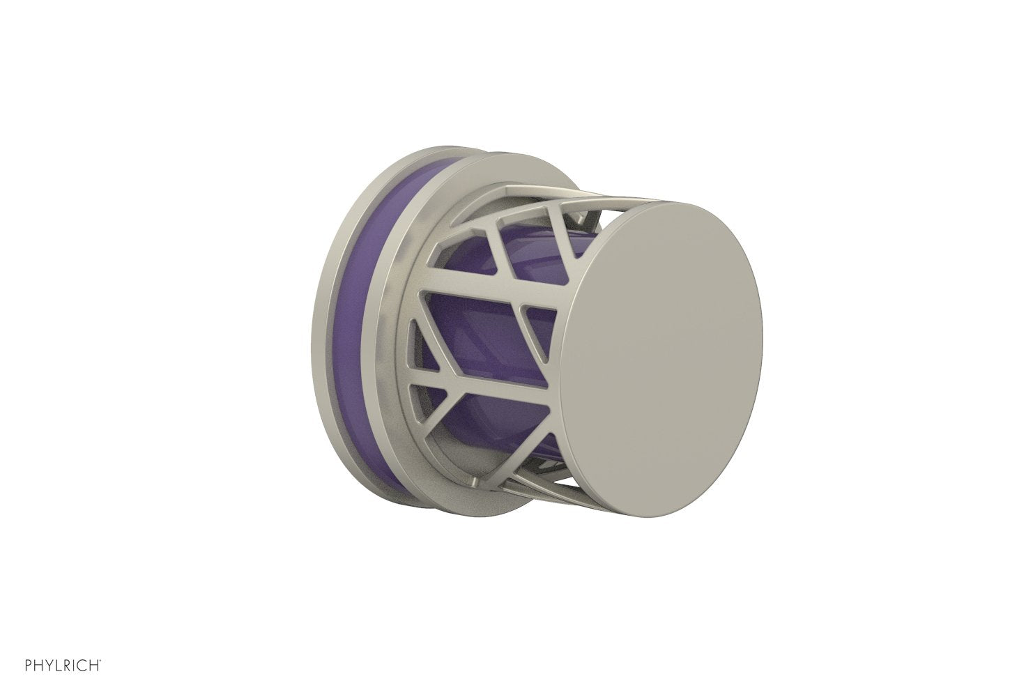 Phylrich JOLIE Volume Control/Diverter Trim - Round Handle with "Purple" Accents
