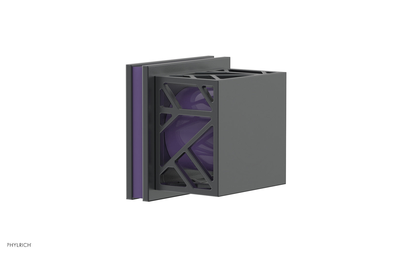 Phylrich JOLIE Volume Control/Diverter Trim - Square Handle with "Purple" Accents