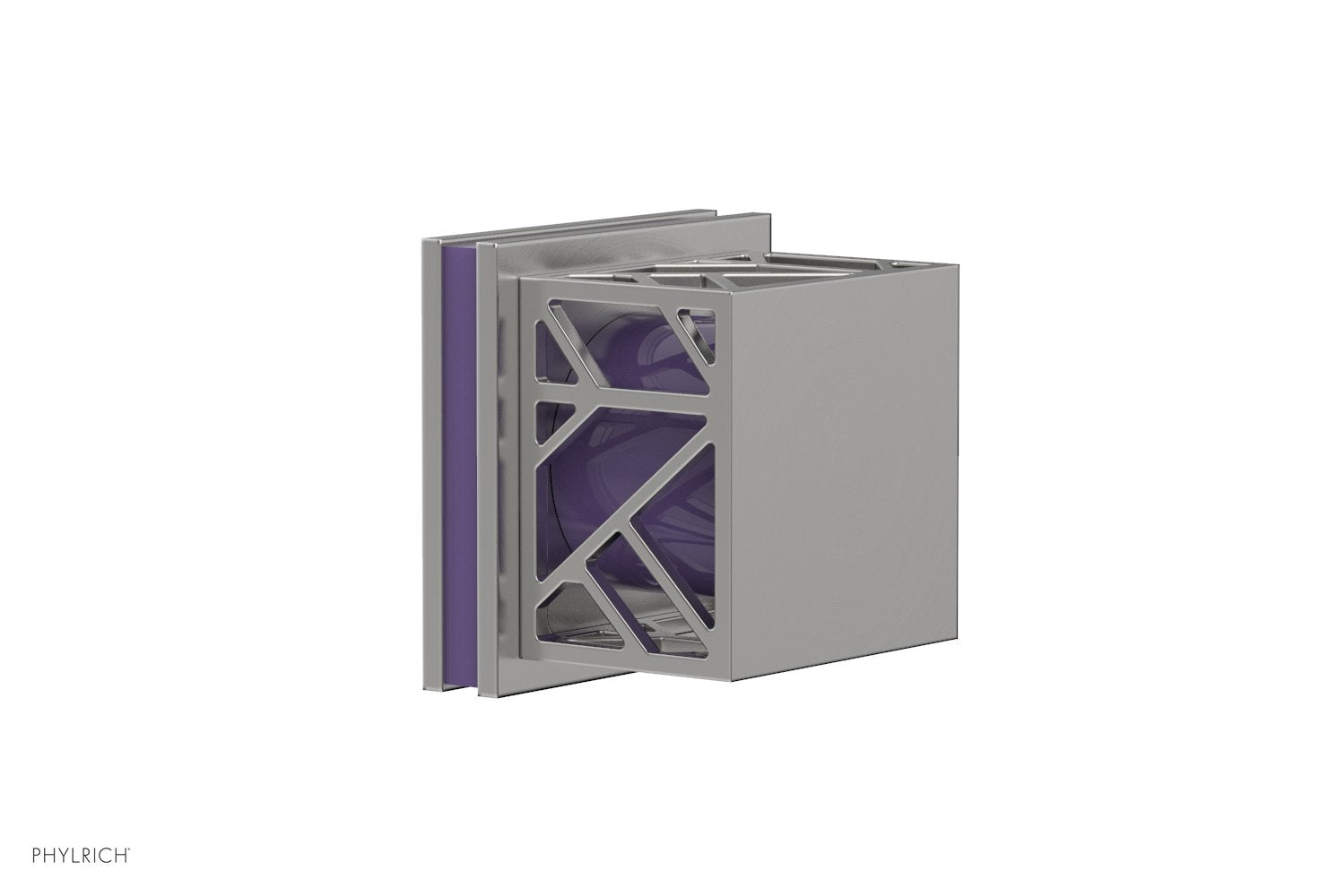 Phylrich JOLIE Volume Control/Diverter Trim - Square Handle with "Purple" Accents