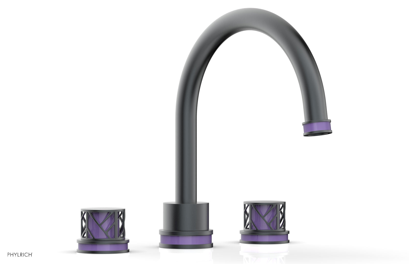 Phylrich JOLIE Deck Tub Set - Round Handles with "Purple" Accents