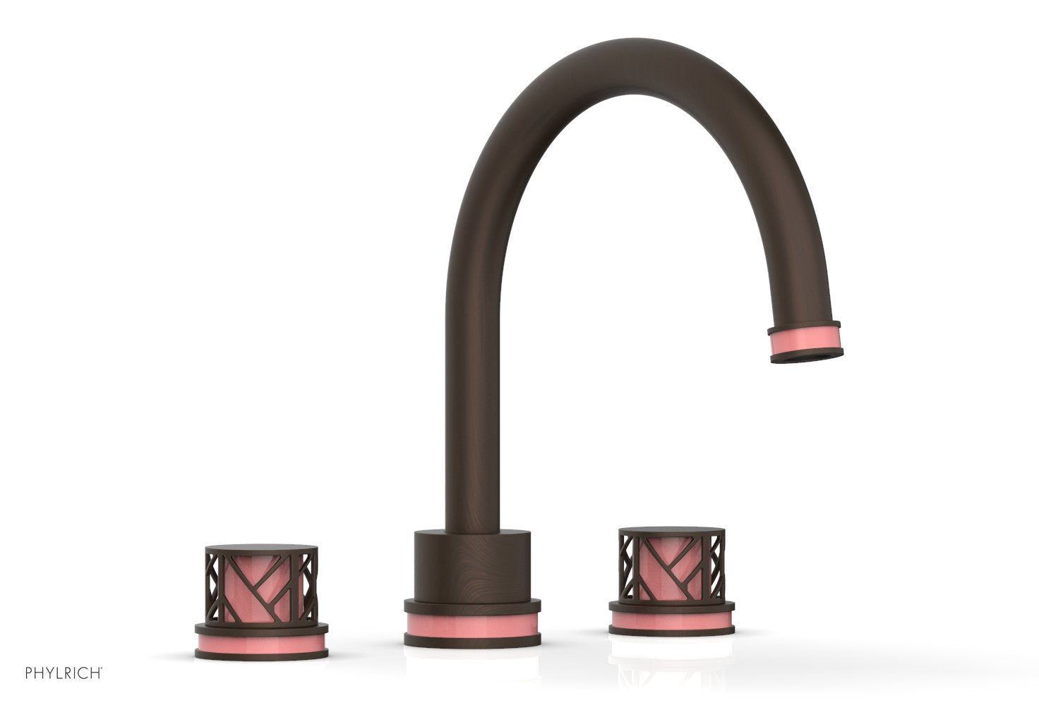 Phylrich JOLIE Deck Tub Set - Round Handles with "Pink" Accents