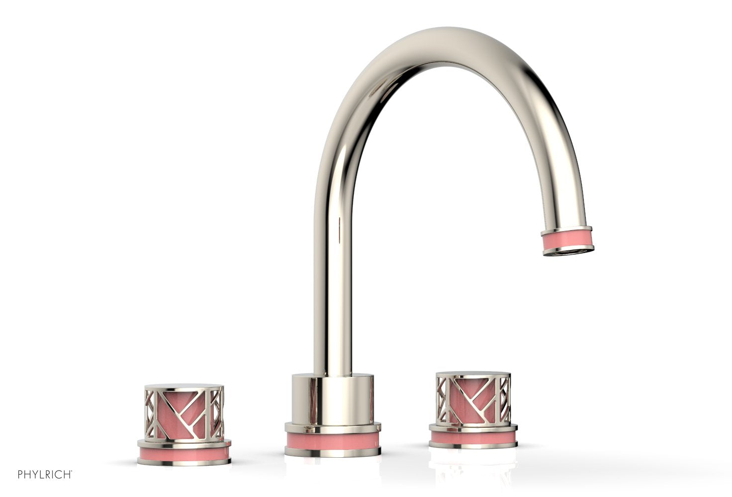 Phylrich JOLIE Deck Tub Set - Round Handles with "Pink" Accents
