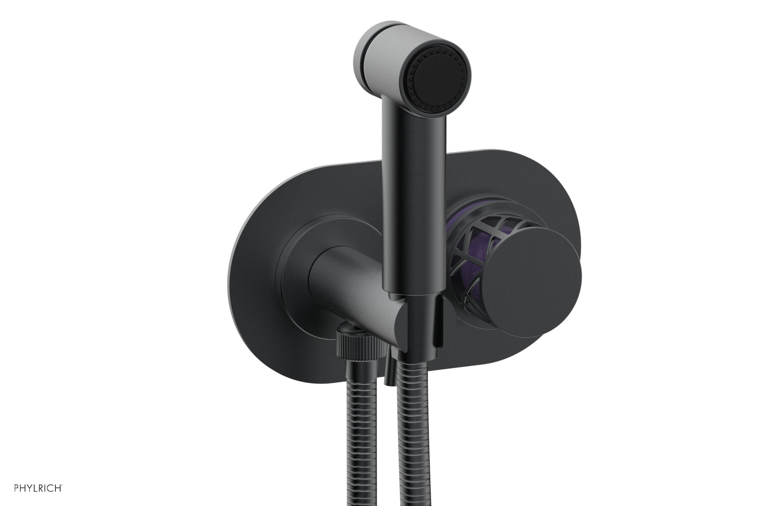 Phylrich JOLIE Wall Mounted Bidet, Round Handle with "Purple" Accents