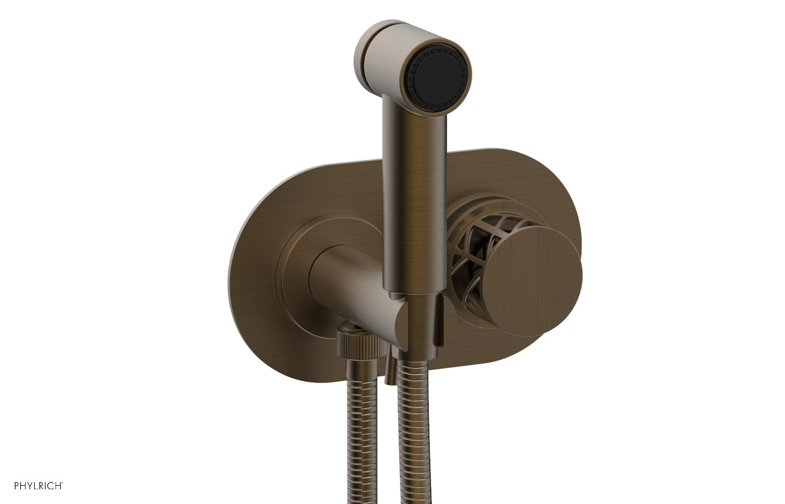 Phylrich JOLIE Wall Mounted Bidet, Round Handle with "Black" Accents