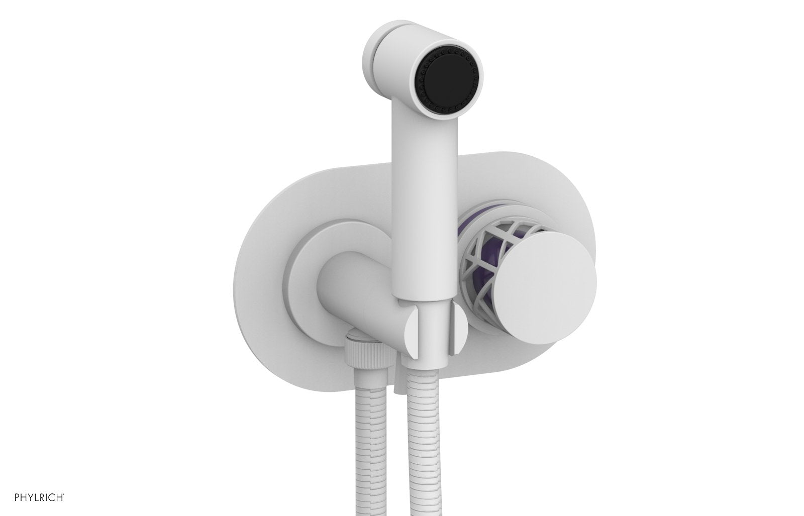 Phylrich JOLIE Wall Mounted Bidet, Round Handle with "Purple" Accents