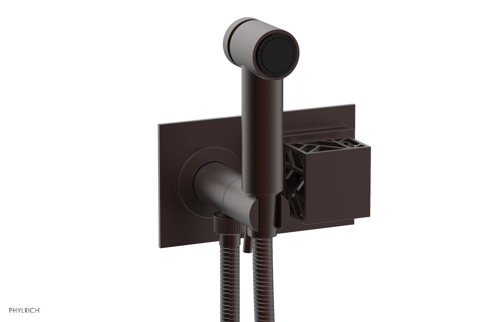 Phylrich JOLIE Wall Mounted Bidet, Square Handle with "Black" Accents