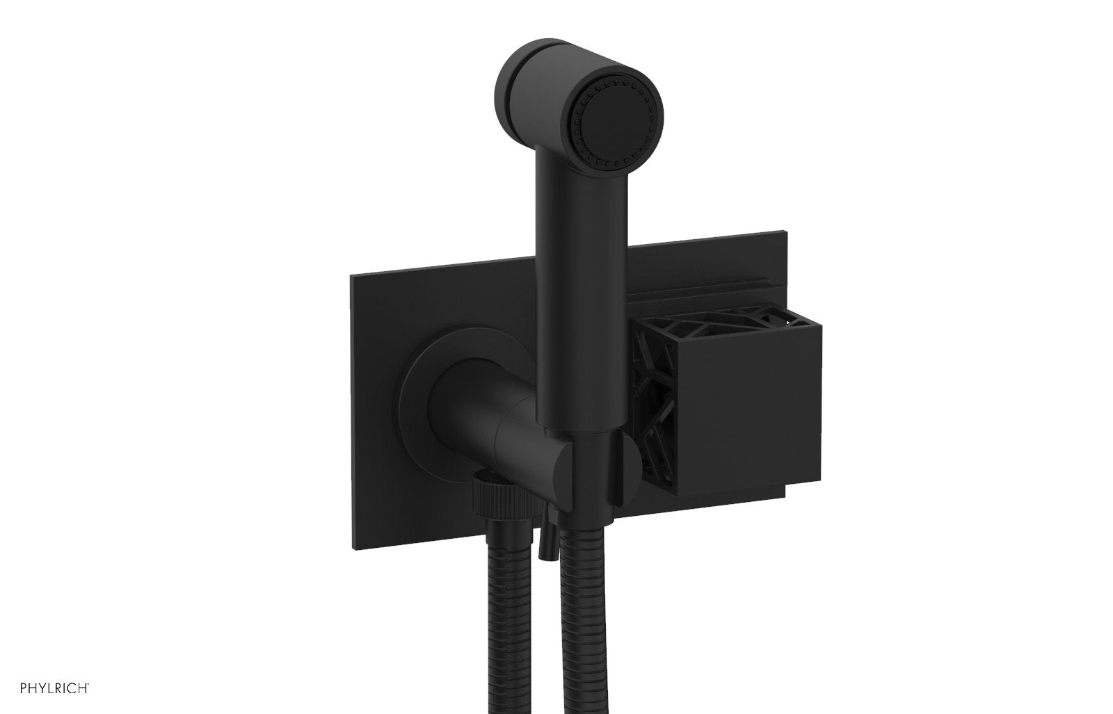 Phylrich JOLIE Wall Mounted Bidet, Square Handle with "Black" Accents