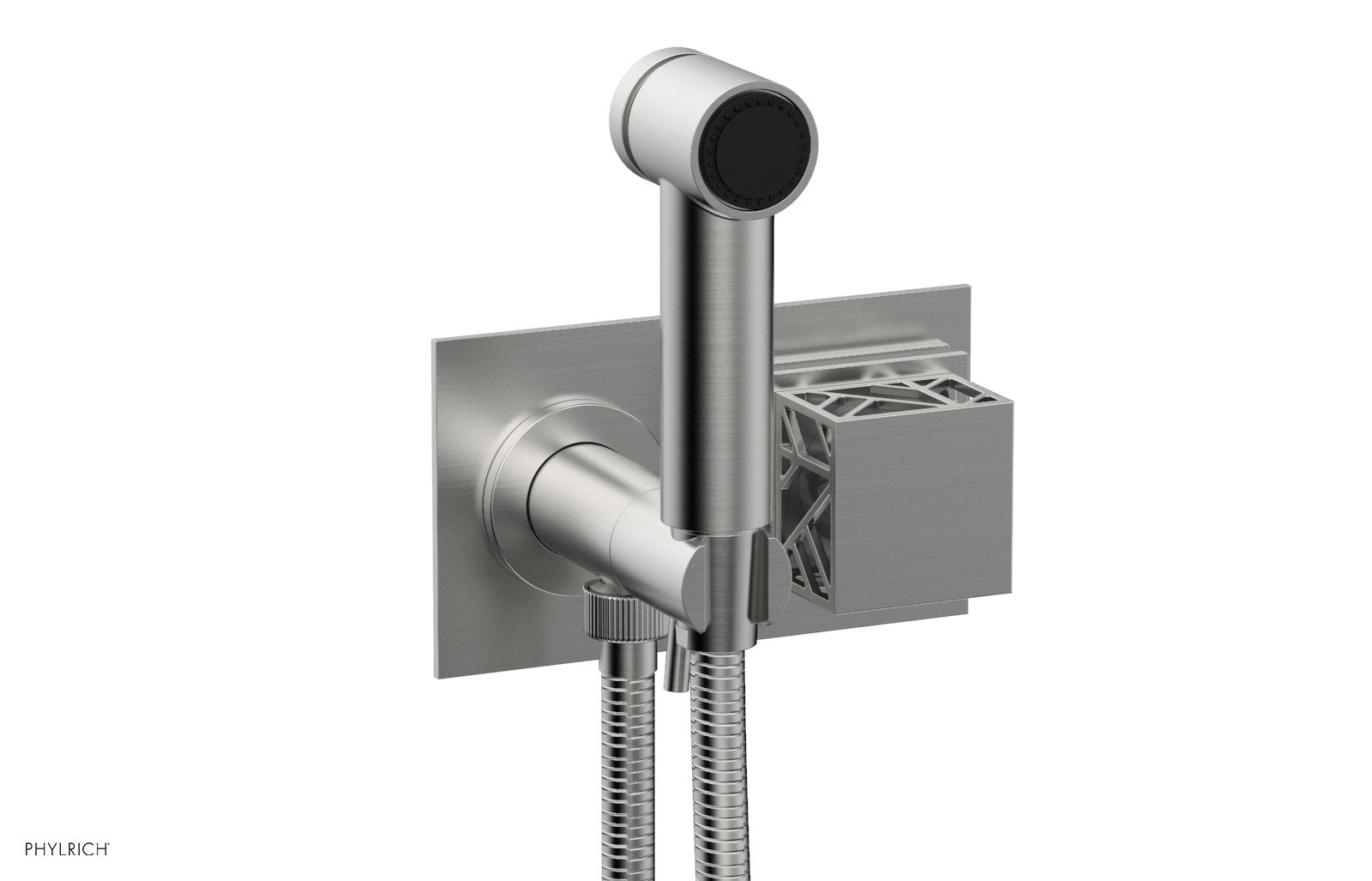 Phylrich JOLIE Wall Mounted Bidet, Square Handle with "Grey" Accents